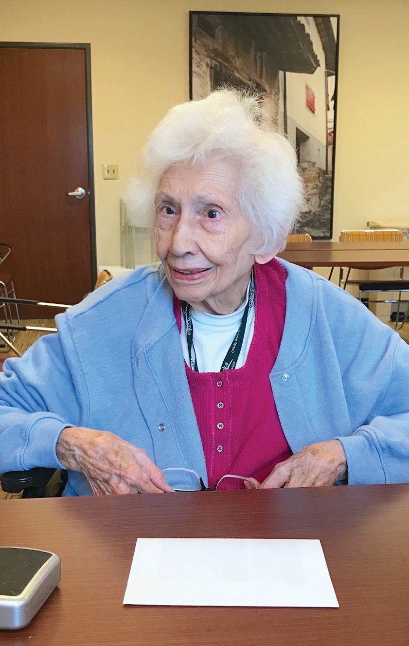 Photo Provided
Maxine Booker turns 100 years old this weekend, officially becoming the area’s newest centenarian Sunday. Booker resides at Wellbrooke of Crawfordsville where she enjoys spending her time visiting with family, word searches and napping.